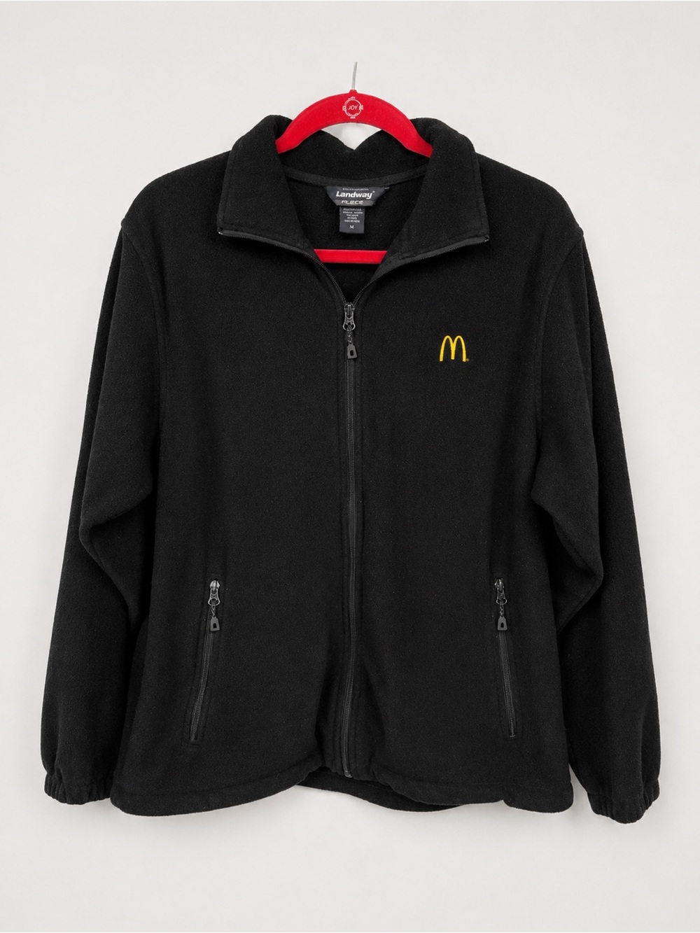 McDonalds Landway Black Fleece Zip Jacket Size Medium